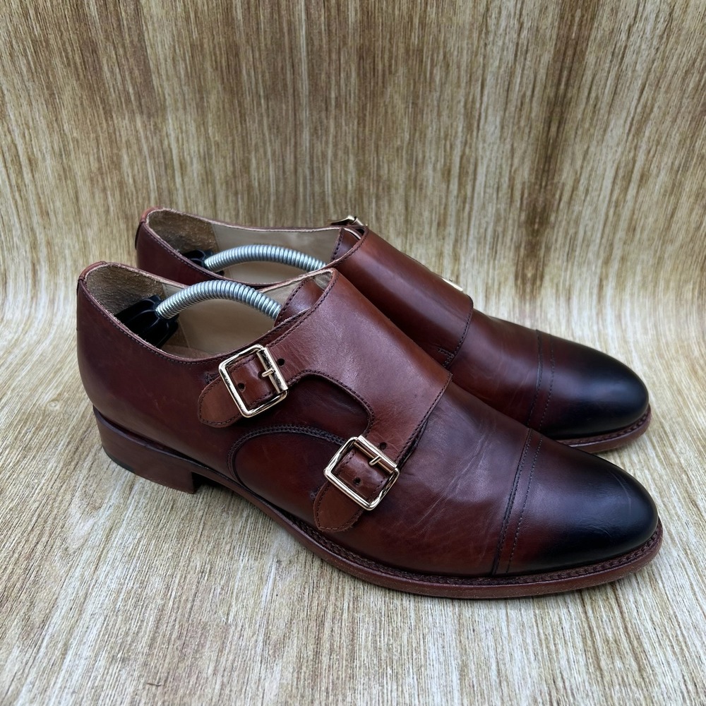 The Office of Angela Scott Mr. Colin Women's 10 EU 40 Brown Double Monk Strap